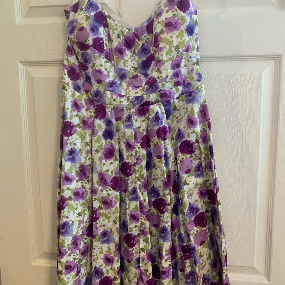 As U Wish Purple and Green Floral Dress